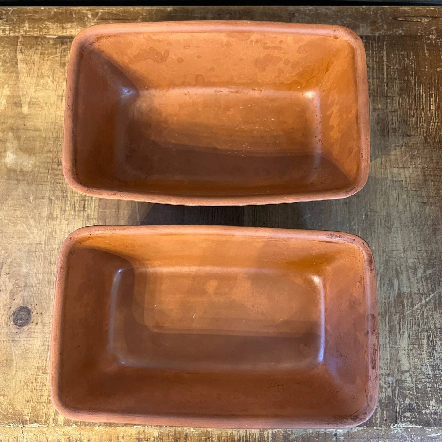 The Original Suffolk Bread Baker by Henry Watson Pottery terracotta bread pan - pair