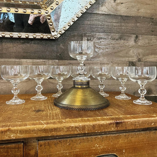 Set of 4 Bohemia crystal coupes - cocktail glasses