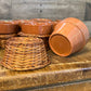 Petite wicker basket planter pots - set of 4