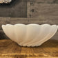 Vintage Hazel Atlas white milk glass swirl pattern scallop rim bowl