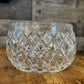 Heavy crystal diamond design thumbprint rim bowl - vase