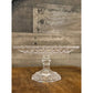 Clear glass thumbprint diamond point pattern round pedestal cake stand - fruit stand - dessert stand