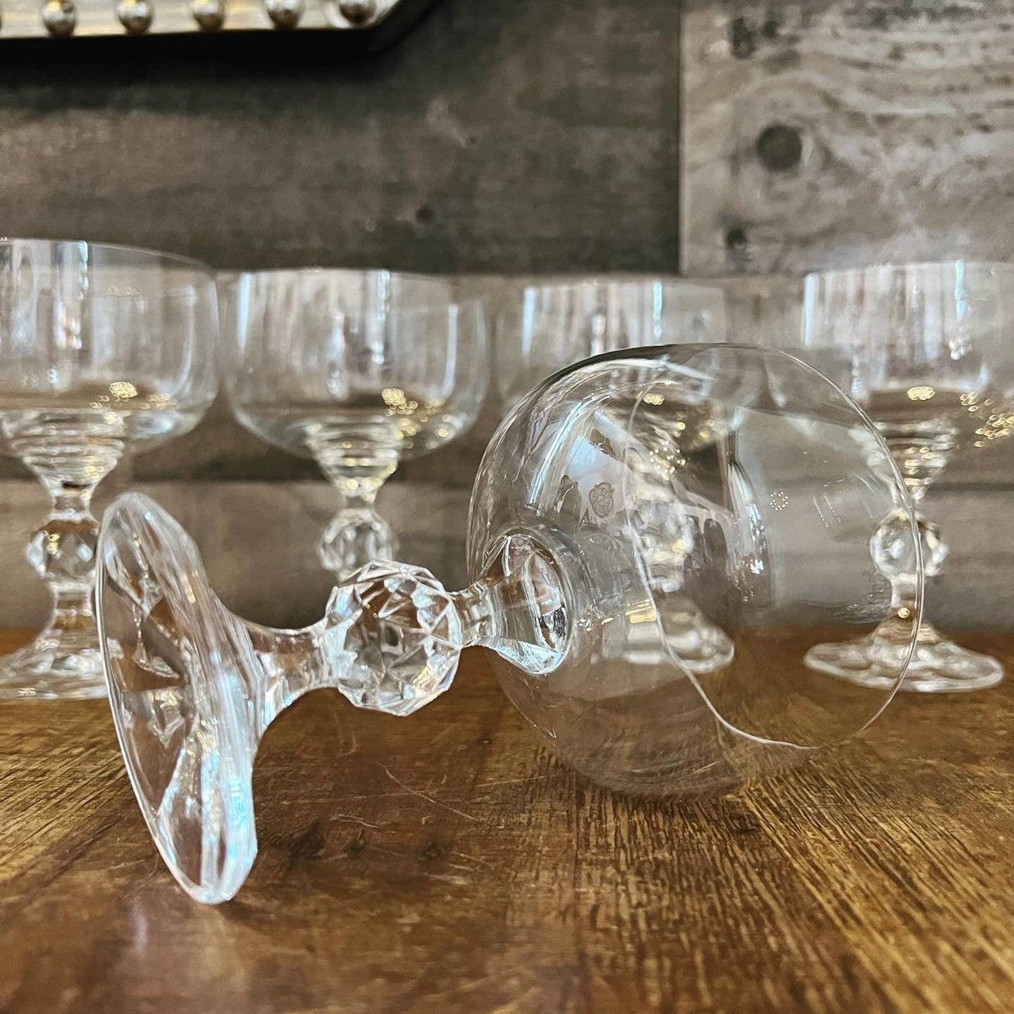 Set of 8 Bohemia crystal coupes - cocktail glasses