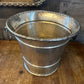 Vintage soldered hammered silver tone handled champagne bucket