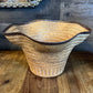 Woven wicker flared scallop rim basket planter