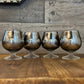 MCM platinum glass Dorothy Thorpe style brandy snifters - set of 4