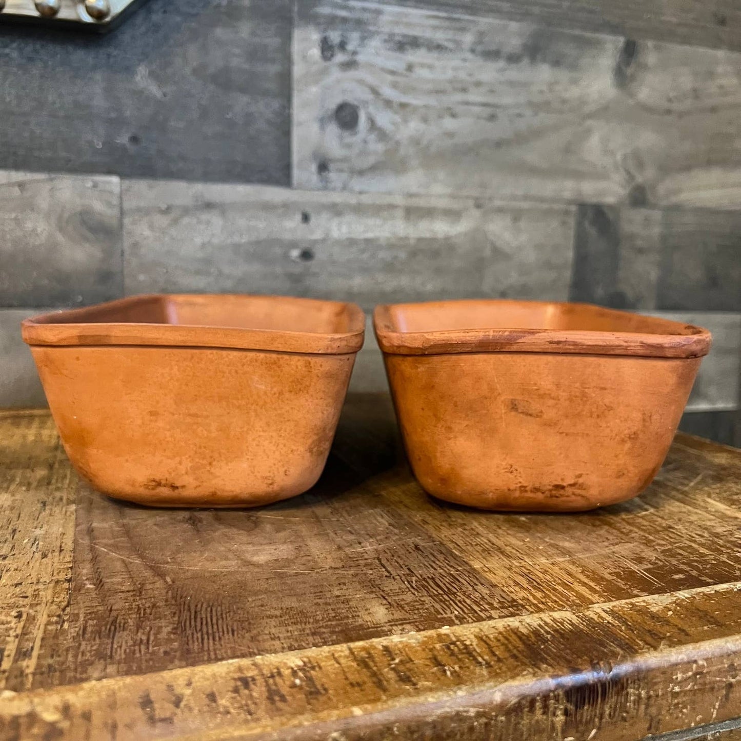 The Original Suffolk Bread Baker by Henry Watson Pottery terracotta bread pan - pair