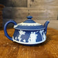 Petite Wedgwood jasperware cream on cobalt blue teapot