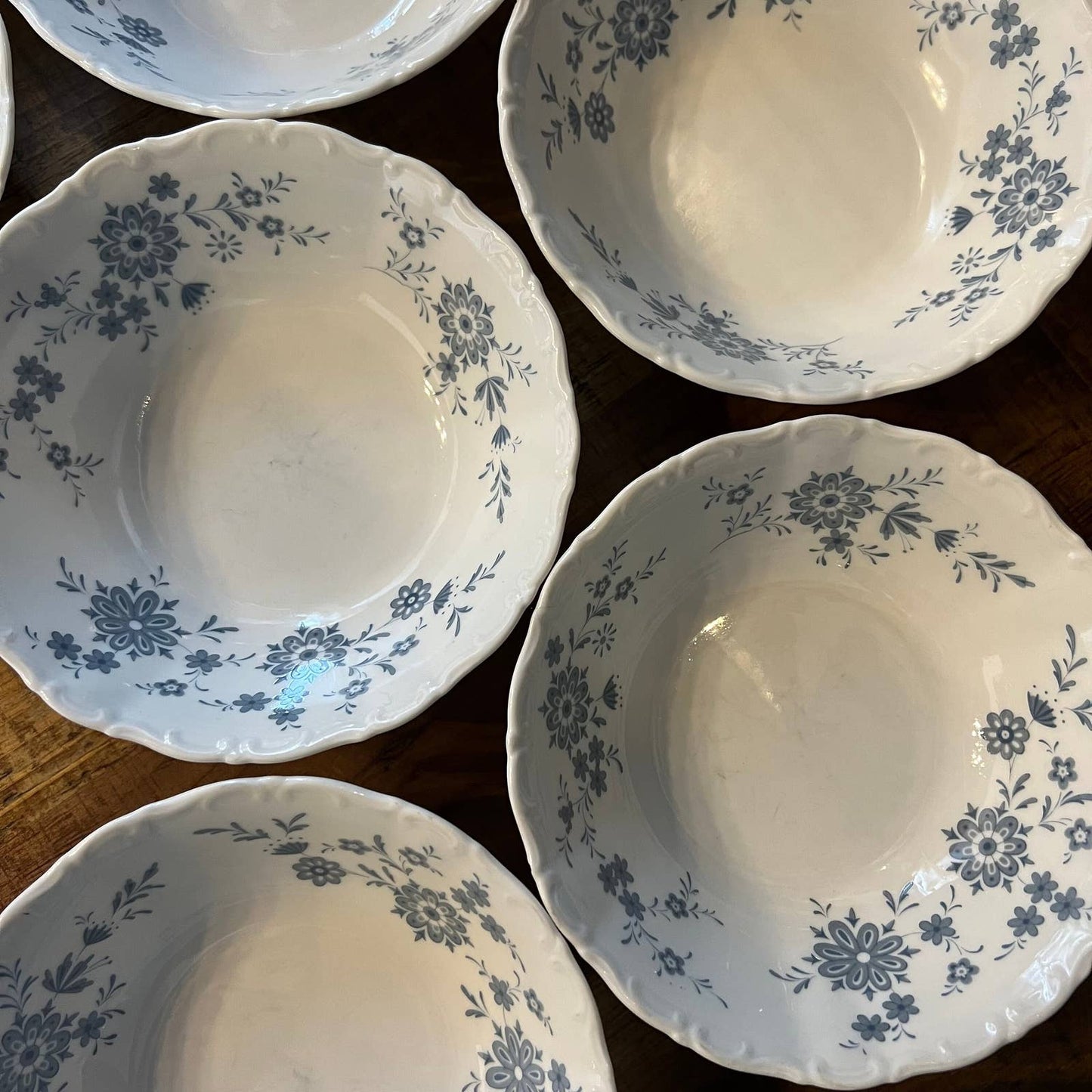 9 Bavarian Blue Christina Porcelain Seltmann Welden coupe bowls