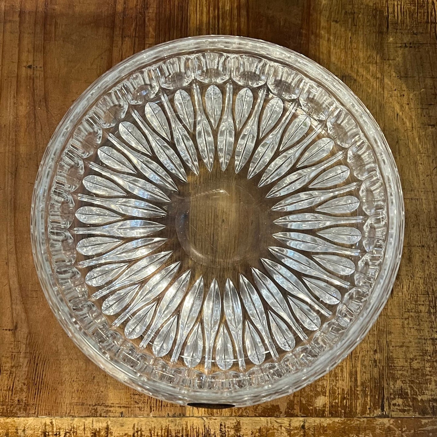 Vintage Large Crystal Round Bowl