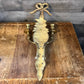 Vintage brass wall sconce double arm candlestick holder - floral and bow