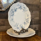 Seltmann Welden Bavarian Blue Christina Porcelain white and blue floral round platters - pair